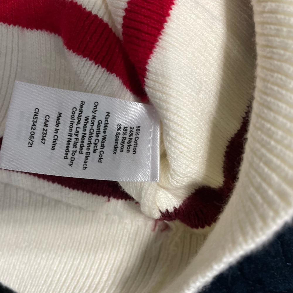 Talbots NWT PS ivory stripe sweater - Picture 5 of 7